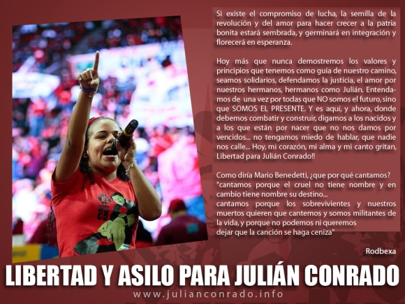 Rodbexa exige la libertad de Julián Conrado